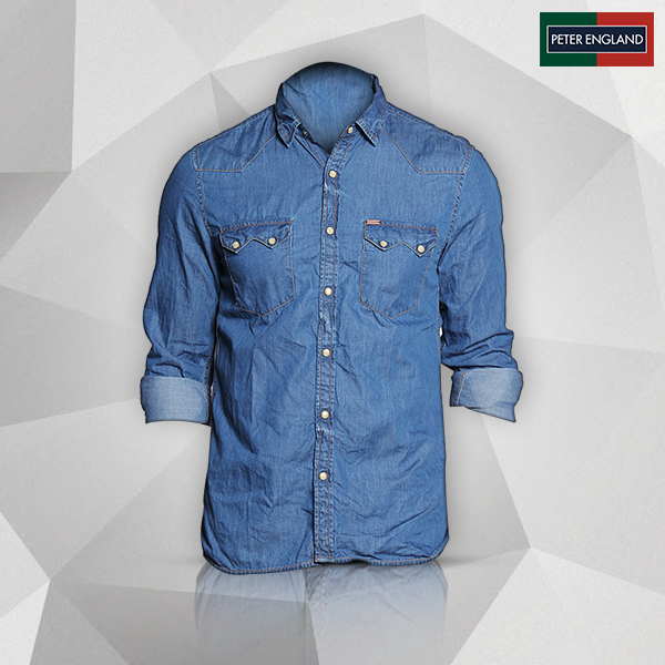 peter england denim shirts