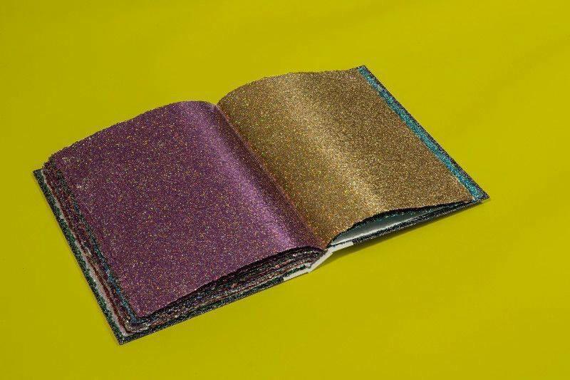 collectista's tweet photo. All that glitters is purple and gold. #JohnArmleder Black Cat Notebook #Notebooks #Glitter #ThreeStarBooks http://t.co/JXAD8NQWGh