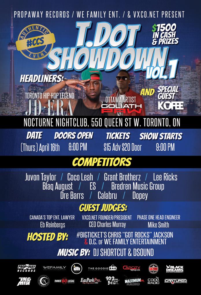 Our founder Eb Reinbergs @TopMusicLawyers will be one of 3 guest celebrity judges for the @TdotShowDown event! Apr 16