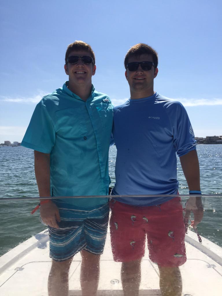 camneal73's tweet photo. @PayingIt2014 took these two studs fishing. #Destin http://t.co/q3RpRTnJm0