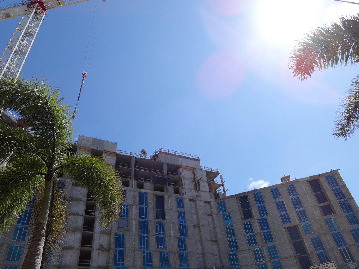 PBConventionCtr's tweet photo. What a perfect day for the Hilton West Palm Beach Topping Out Ceremony! http://t.co/wigIWksuGf