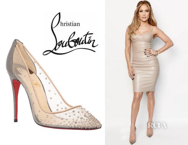 Jennifer Lopez at Grammys in Christian Louboutin 'Follies Strass' Pumps