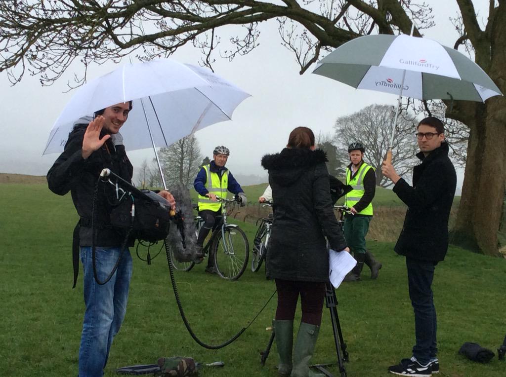heritagecycling's tweet photo. Filming at #OldSarum for #escapetothecountry don't think this is easy but the gang are really great make it enjoyable http://t.co/jAyCVYy94X