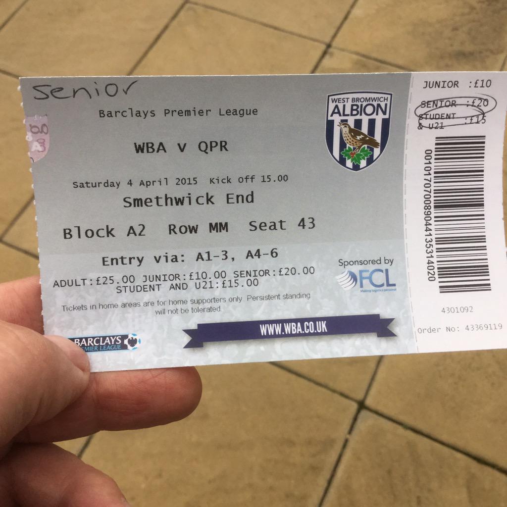 paulad687's tweet photo. All set for tomorrow! #WBAvQPR #QPRTickets #QPRFamily @StanleyBowles @martymitch_ @boringdaddio @BushmanQPR #winaway http://t.co/mwMIUigndB