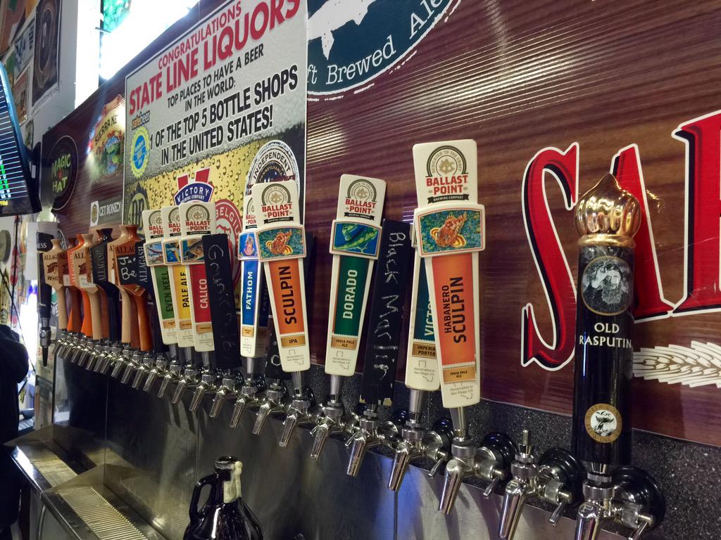 ImstilltheGman's tweet image. Nice tap lineup at State Line Liquors last night.