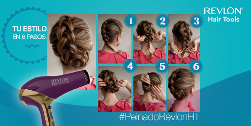 RevlonHT_Mx's tweet image. Para lucir esta original trenza al finalizar fíjala con tu secadora #ProCollection #NutriFusion. #LOVEISON #RevlonHT
