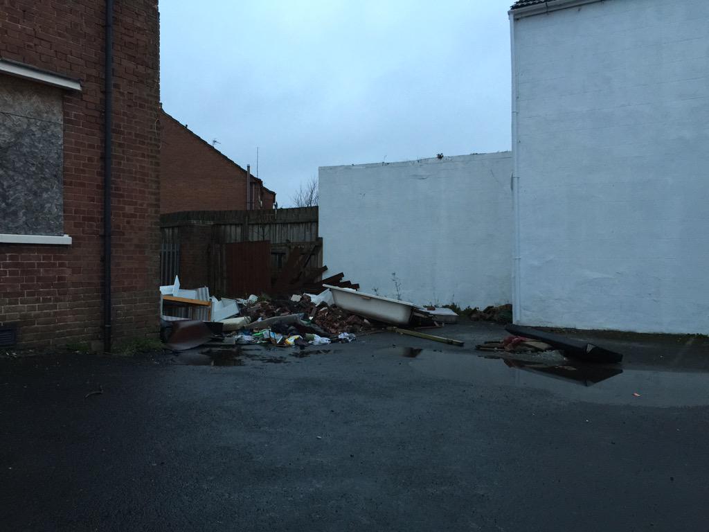 Land at Horse &amp; Jockey pub looking a mess with fly tipping. We will be contacting council regarding private owners.