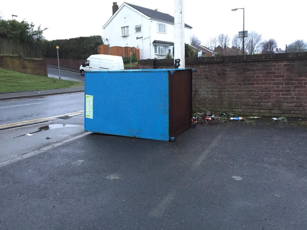 Also an issue with container which has been moved to accommodate parking or ASB. Has been blocking footpath previous.