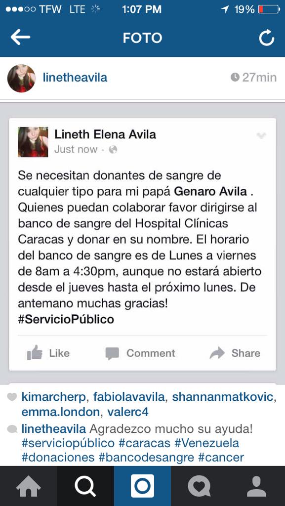 Kimarcherperez's tweet photo. Se necesitan Donantes de Sangre! #ServicioPublico #Caracas http://t.co/4IaI77QzNC