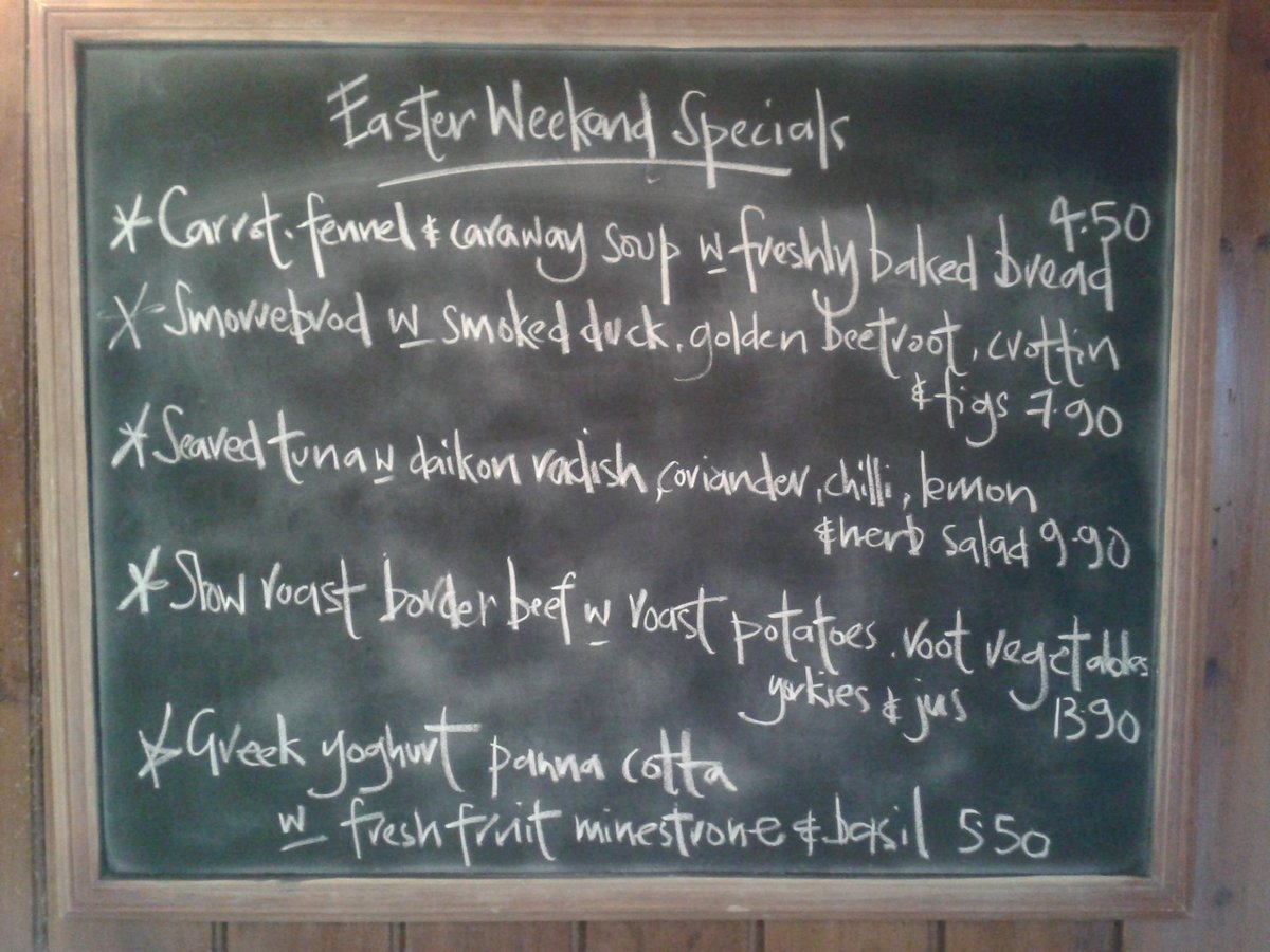 Easter Weekend is here...specials are looking good &amp; tables are back in the courtyard ready for action!