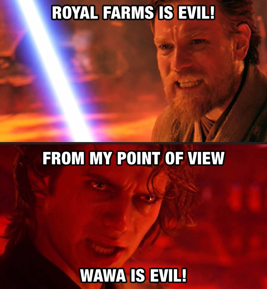 Meanwhile_Delco's tweet photo. Which side are you on, #Delco? @Wawa or @Royal_Farms? #TurfWar #DelcoTakeOver #DelcoStateOfMind http://t.co/zqo1r0SYcP