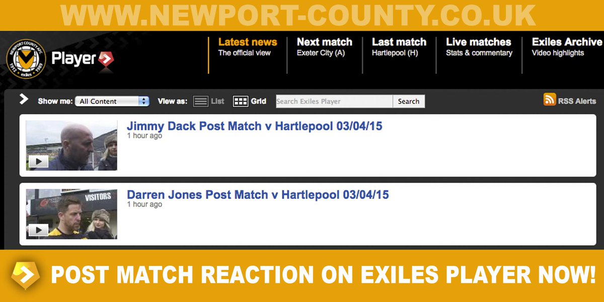 NewportCounty's tweet photo. PLAYER: Post match video interviews with Jimmy Dack and Darren Jones on #ExilesPlayer now: http://t.co/VoTmGJLxOJ http://t.co/hS6T6j7WKK