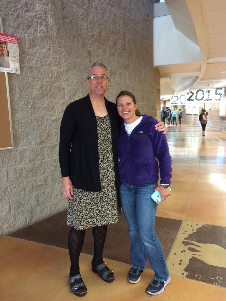 kaarivonb's tweet photo. Ms. Forbes just sang Thriller and Mr. Lathrop's being Mrs. Lathrop today! Thanks for supporting Pennies for Patients! http://t.co/fw026U4AVJ