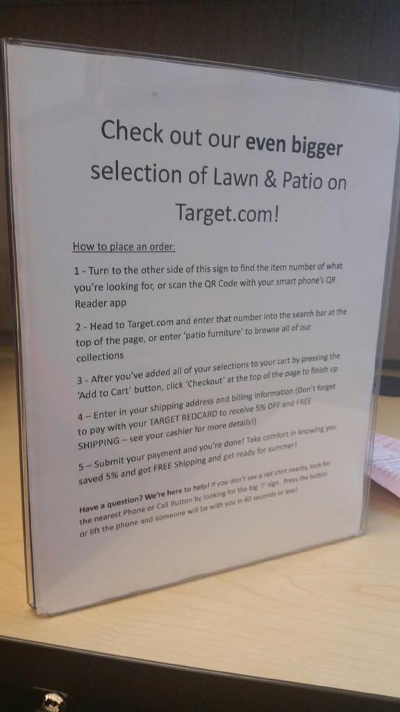 tcordara's tweet photo. Way to drive patio sales both in-store as well as on .com @KennyMahoney #tabletalker #sales #qrcodes http://t.co/7tjQSC0RNi