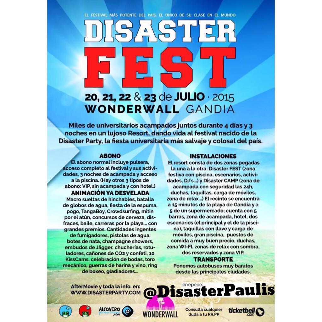 disasterpaulis's tweet photo. ‼️ENTRADAS DISASTER FEST AQUÍ ☞ http://t.co/P0RwypMJu5
@DisasterFest http://t.co/fMyjO0rAwX