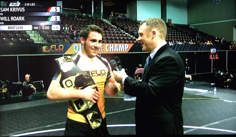 FloWrestling's tweet photo. History! Sam Krivus becomes the 1st person to win 3 #FloNats titles. What a champion! http://t.co/LGG6eQ51po