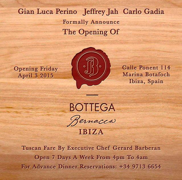 JeffreyJah's tweet photo. Opening week has begun at #BOTTEGABERNACCA #Ibiza2015 botofochmarina  🙏🙏🙏🙏 http://t.co/o4wcIp6dte