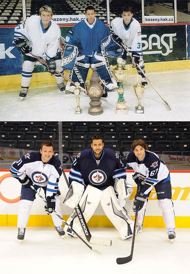 webhokejcz's tweet image. RT @J_T_19: Jiří #Tlustý, Michael #Frolík a Ondřej #Pavelec po letech opět spolu!