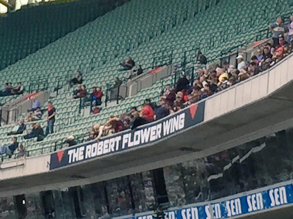 Brian_Peel's tweet photo. Remembering our club legend #RobbieFlower at the @MCG. #GoDees @melbournefc #RobbieFlowerWing ❤️💙 http://t.co/LOT1LfGipg
