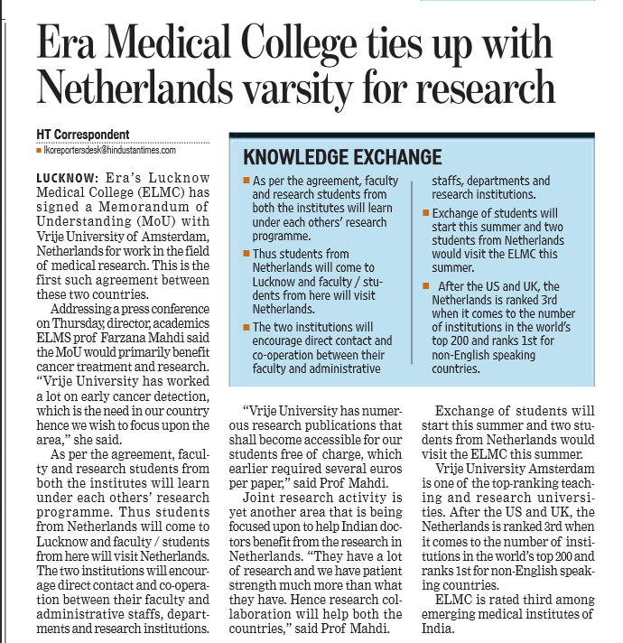 ejmrresearch's tweet photo. Era Medical College ties up with Netherlands varsity for research
follow us on:- http://t.co/UZcHwziI4c http://t.co/0kL5qWoWYK