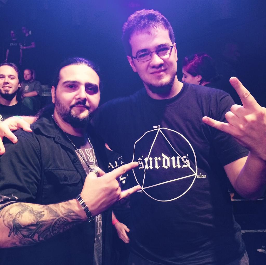 Our guitarist with the frontman of Kataklysm. \m/