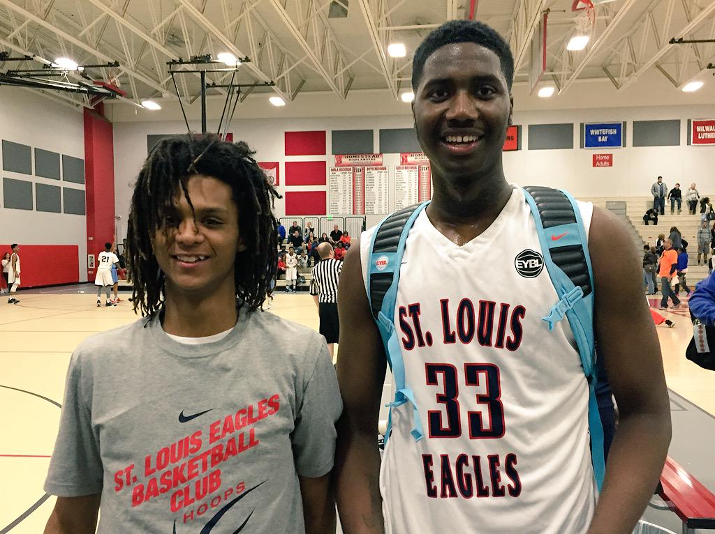 Alonzo Verge &amp; big Jeremiah Tilmon after  St Louis Eagles 17U won big at NY2LA Swish N Dish. Top sophomores in IL!