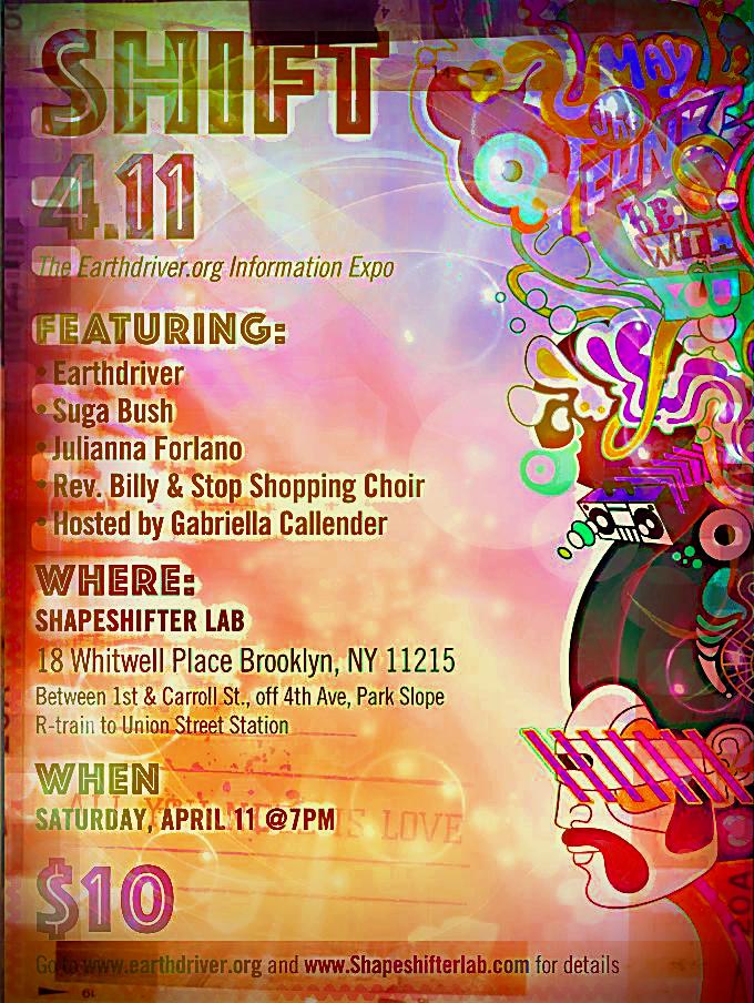 Earthdriver's tweet image. SHIFT 4.11 1 week away. #SHIFT411 #ShapeshifterLab #Earthdriver.org #JuliannaForlano #SugaBush