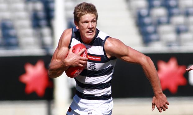GeelongCats's tweet photo. Great to see @rstanley28 out there today for his first of many games in the blue and white hoops. (Pic @ArjGiese) http://t.co/SZMPwxT74x