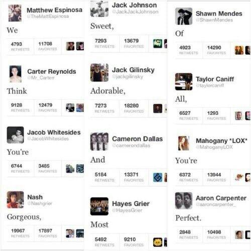 We think you're gorgeous, sweet, adorable, and most of all, you're perfect - Old Magcon.