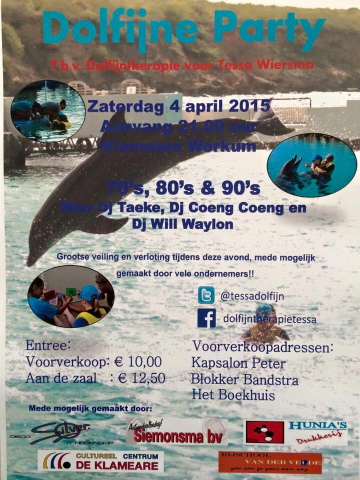taekewouda's tweet photo. Vanavond draaien op de Dolfijne Party t.b.v #dolfijntherapie voor Tessa Wiersma @tessadolfijn http://t.co/VPEGqGeUJ6