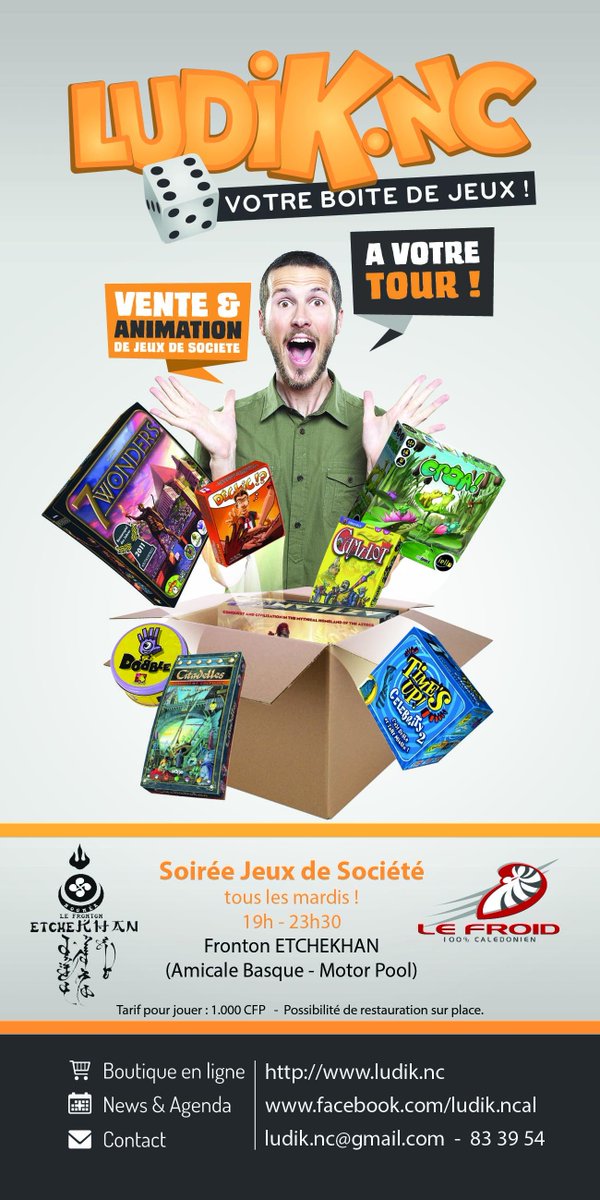 Ludik_nc's tweet photo. Retrouvez nous tous les Mardis au Fronton Etchekhan !
19h à 23h30 (sans réservation)
+ de 60 jeux
Entrée : 1.000 CFP http://t.co/ubvg6UIL2D