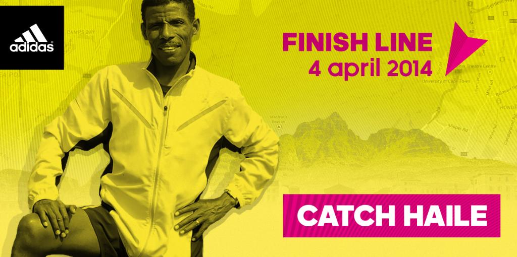 adidasZA's tweet photo. Catch the great @HaileGebr at the #OMTOM2015 welcoming the runners home at the finish line. #boostTwoOceans http://t.co/KqJKBgwN8u