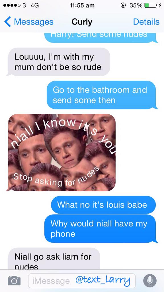 Liam has a big dick 😏 (niall on louis phone)