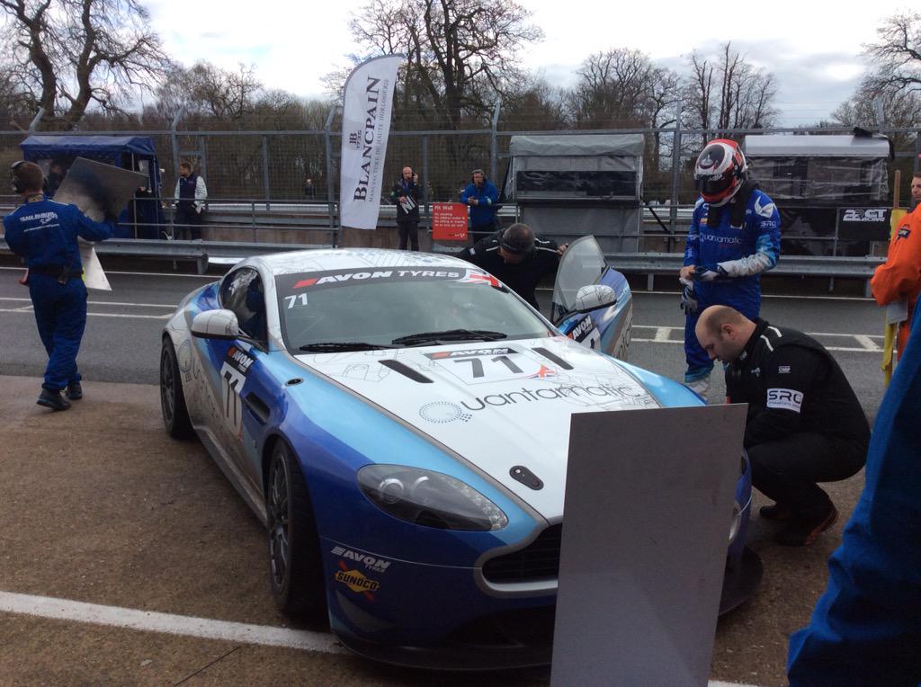 Quantamatic's tweet photo. First driver change for #QuantamaticRacing. @MHRacing handing over to @TerryLangley73 . @BritishGT #OultonPark http://t.co/2ZdKMcktPk