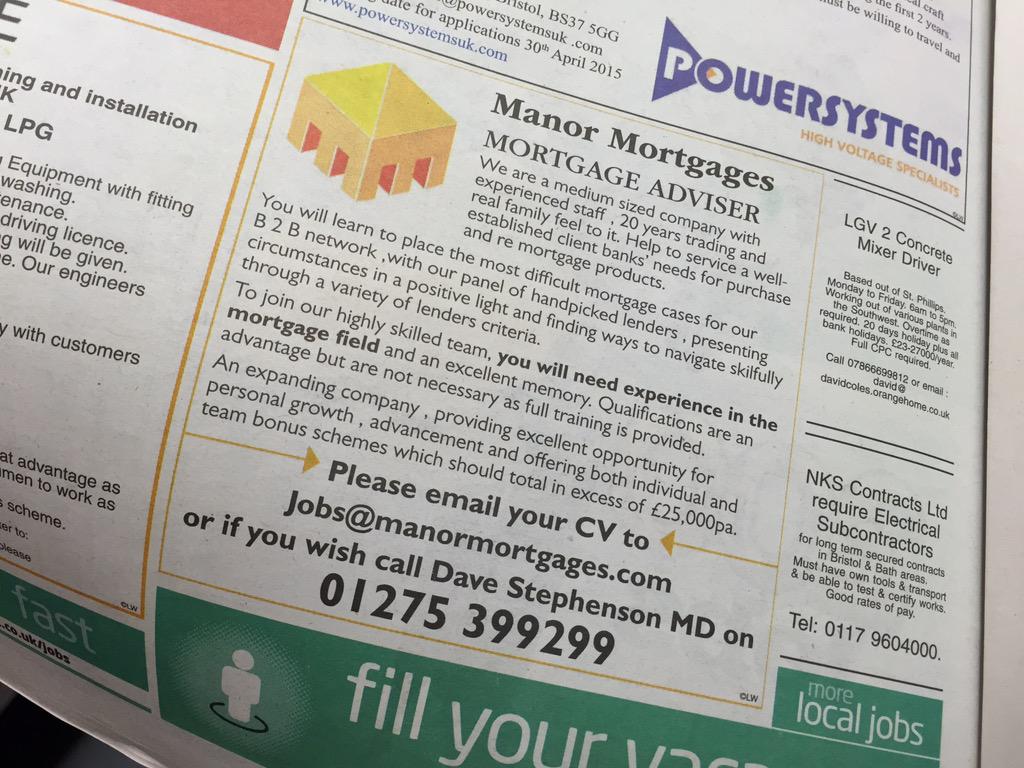 DirectManor's tweet image. Also, we're looking for a new #mortgage advisor! If you're interested email your CV to jobs@manormortgages.com