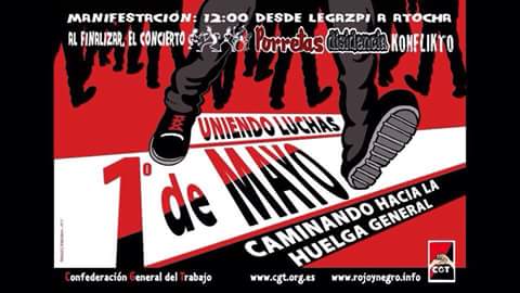 KONFLIKTOBAND's tweet photo. El 1 de Mayo en Madrid Konflikto Porretas y Disidencia. La lucha sigue... http://t.co/kv6xOOHZ5s