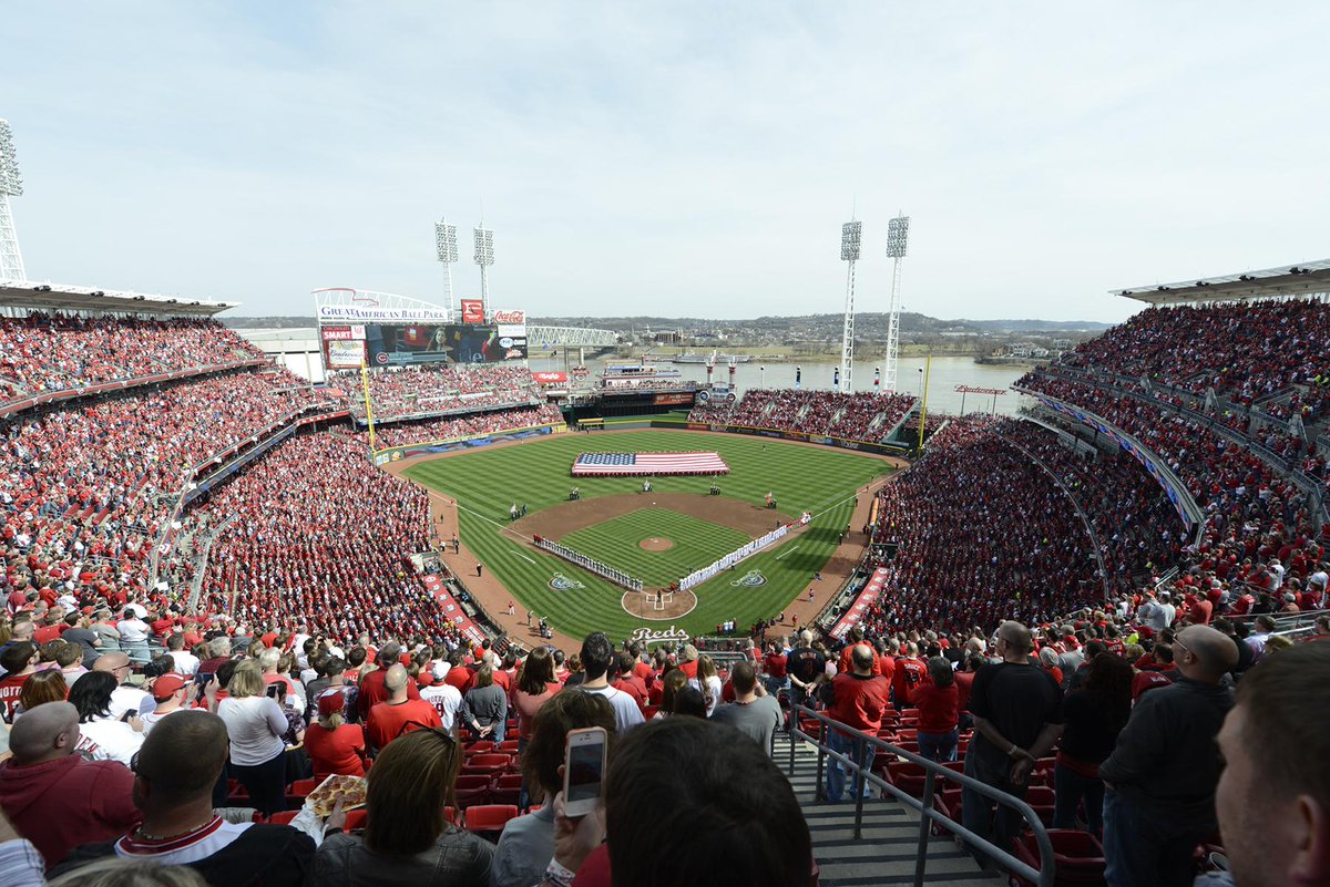 Reds's tweet photo. First pitch is just 48 hours from now.  #OpeningDay http://t.co/crkE0wAiRo