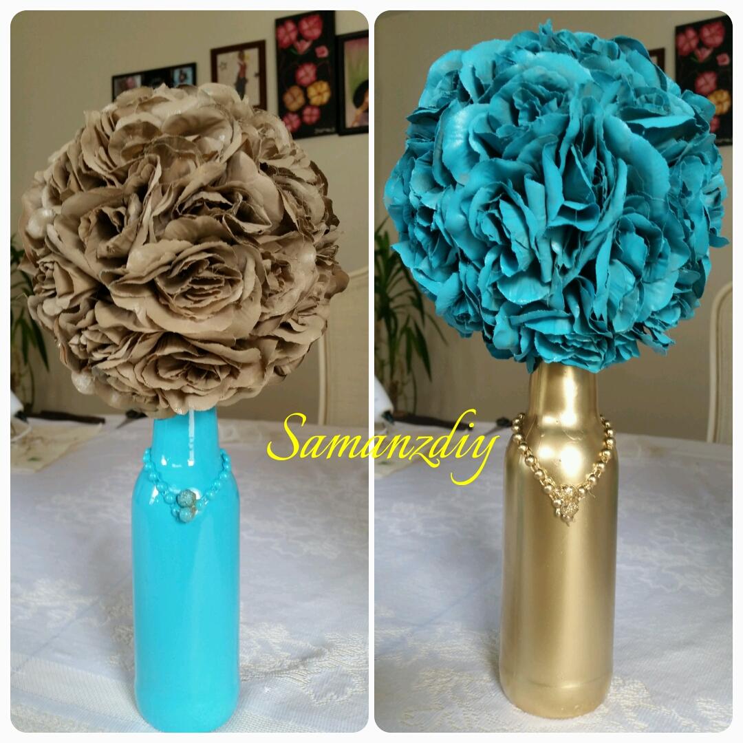 ArtsDonia's tweet image. #Samanzdiy #bottledesigns #weddingcenterpiece #bottlespraypaint