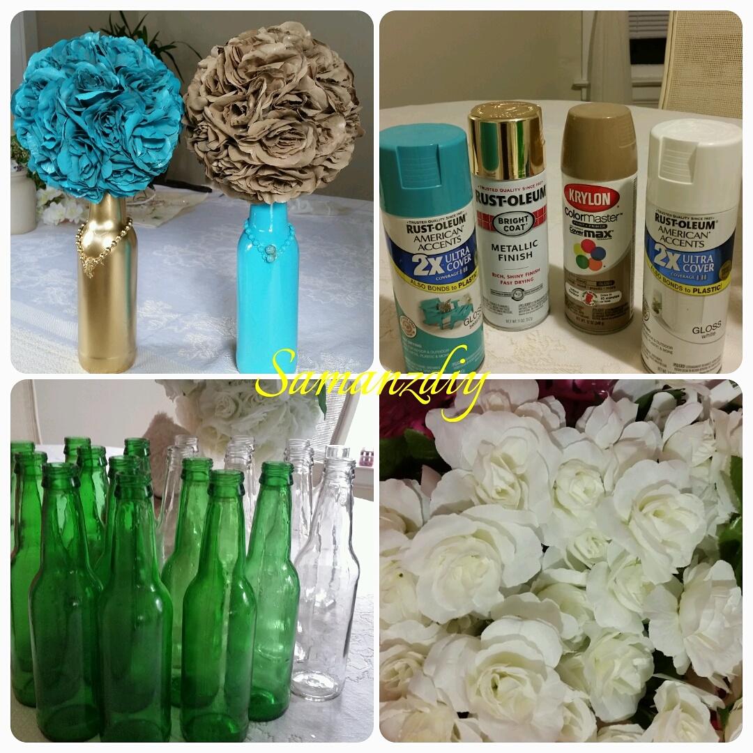 ArtsDonia's tweet image. #Samanzdiy #bottledesigns #weddingcenterpiece #bottlespraypaint