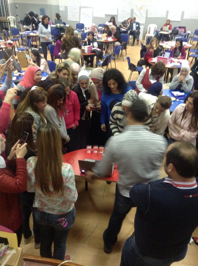 Hhhsinfo's tweet photo. We plugged the Makey Makey and the result was a Touchy-feely musical composition/ SO Exciting!! http://t.co/N9nhVugHr1