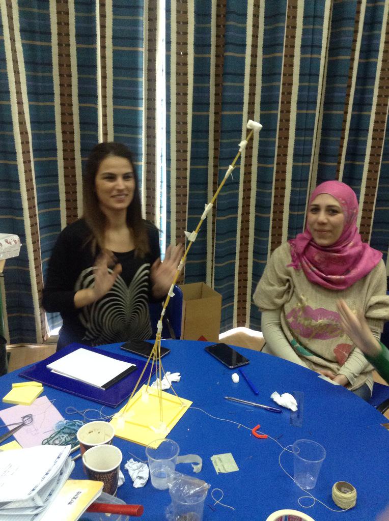 Hhhsinfo's tweet photo. The Marshmallow challenge wasn't an easy task .... http://t.co/WN7gx8GYg3