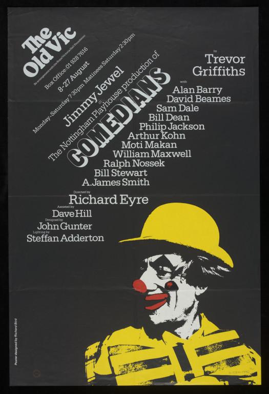 Happy birthday to playwright Trevor Griffiths. 1977 poster for prod. of his \"Comedians\", via 