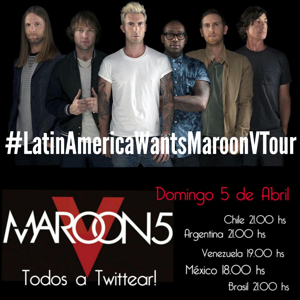 try1924's tweet photo. #LatinAmericaWantsMaroonVTour @Melina82ok @M5NewsRoom @Maroon5ECU @Maroon5__fans @maroon5mex @MaroonFiveArg http://t.co/HbAqVMfz6m