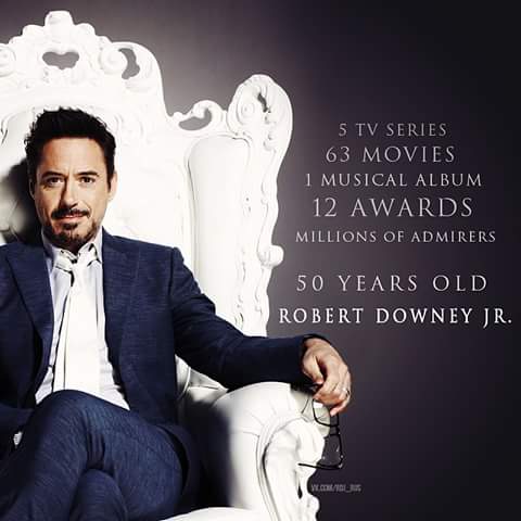 Hoje é aniversário de 50 do magnífico rei, Robert Downey Jr!  Happy birthday, king! Brazil loves you 