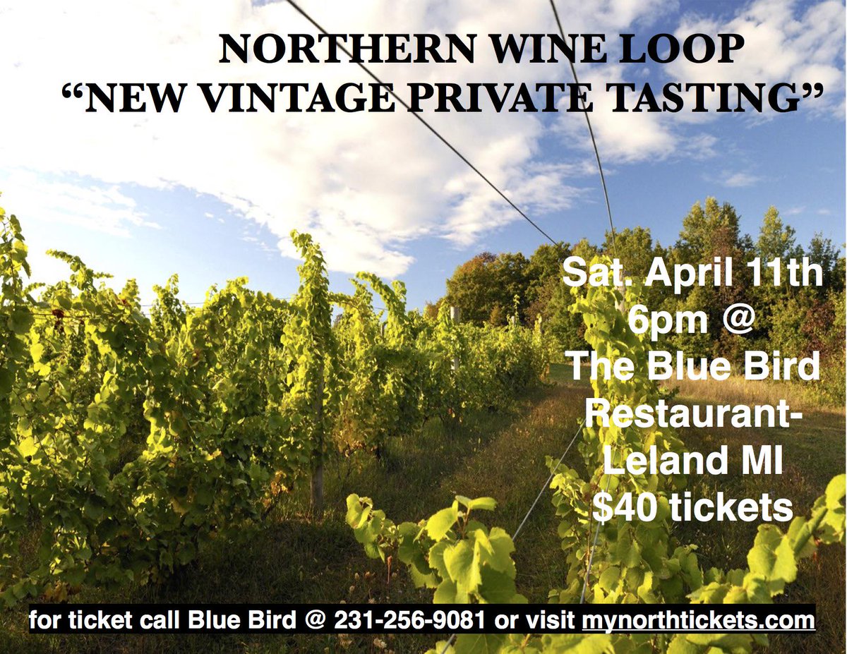 Just one week until our New Vintage Private Tasting Party at The Bluebird in Leland! Tickets avail: <a href="/MyNorthTickets/">MyNorthTickets</a>