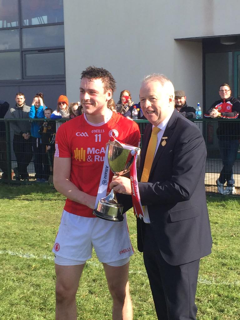 TomasColton's tweet photo. Great day for the parish... And @TyroneGAALive hurling. Senior and minor league captains from @DGNHurlingclub http://t.co/8yrk6gS5FW
