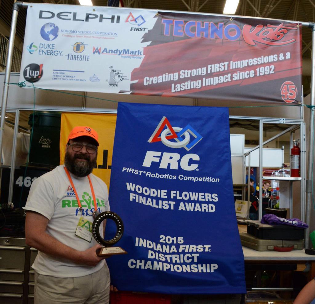 Congratulations to Alan Anderson, 2015 Indiana State FIRST Robotics Woodie Flowers Award recipient! <a href="/FRCTechnoKats45/">TechnoKats</a>