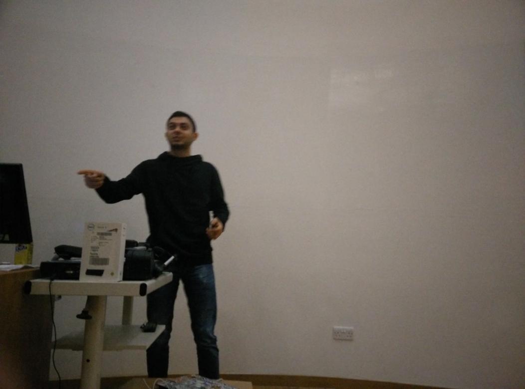MLHacks's tweet photo. Zdravko enlightening us on what we can learn from superheroes in business! #SlideshareKaraoke @Hackdee2015 http://t.co/hVVY64iycn