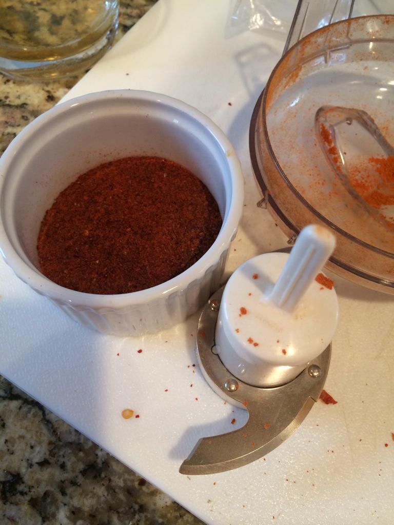 drewPdrew's tweet photo. Freshly ground Leutschauer paprika about to go in a pork shoulder rub. #EasterSmoke http://t.co/Y7UDnjLov1
