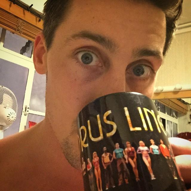 SimonLHardwick's tweet photo. A little pre-show @achoruslineldn #coffee to get me through! http://t.co/XQJSYXNaKH
